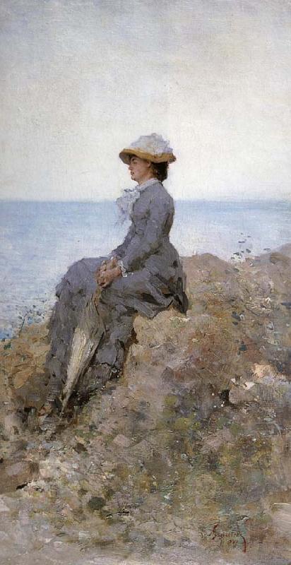 Nicolae Grigorescu On the Sea Shore Spain oil painting art